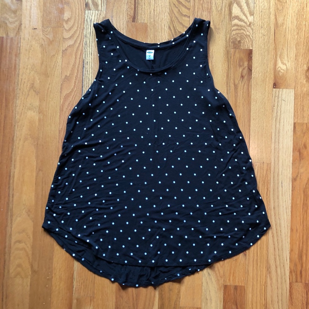 Old Navy Luxe Polka Dot Swing Tank Black & White